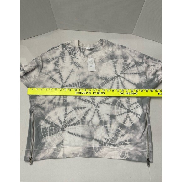 Time and Tru Side Zip Sweatshirt Size XXL (20) Gray/White New With Tag - Picture 7 of 8
